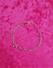 Load image into Gallery viewer, Charm Anklet Infinity Double Layered Chain Silver Barefoot Beach Jewelry - Urban Flair USA