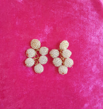Load image into Gallery viewer, Beaded Bon Bon Silver White Cluster Earrings on Beaded Stud - Urban Flair USA