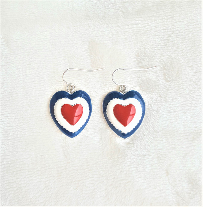 4th of July Earrings Dangle Red White Blue Earrings - Urban Flair USA