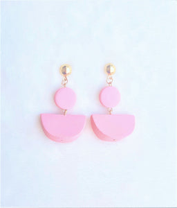 Fashion Wood Earrings Pink Gold, Wooden Dangle Drop Earrings - Urban Flair USA