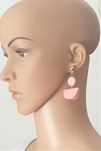 Load image into Gallery viewer, Fashion Wood Earrings Pink Gold, Wooden Dangle Drop Earrings - Urban Flair USA