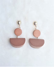 Load image into Gallery viewer, Fashion Wood Earrings Brown Wooden, Gold Dangle Drop Earrings - Urban Flair USA