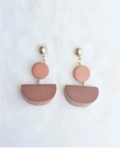 Fashion Wood Earrings Brown Wooden, Gold Dangle Drop Earrings - Urban Flair USA