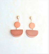 Load image into Gallery viewer, Fashion Wood Earrings Brown Wooden, Gold Dangle Drop Earrings - Urban Flair USA