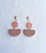 Load image into Gallery viewer, Fashion Wood Earrings Brown Wooden, Gold Dangle Drop Earrings - Urban Flair USA
