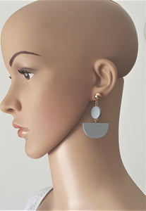 Fashion Wood Earrings Gray Gold, Wooden Dangle Drop Earrings - Urban Flair USA