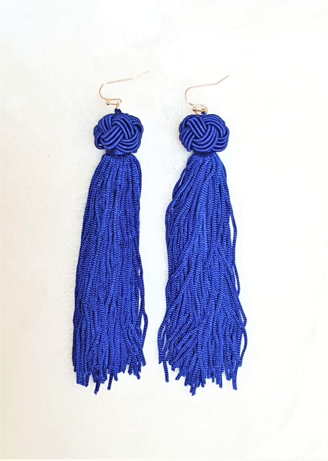 Earrings Knotted Tassel Royal Blue by UrbanFlair - Urban Flair USA