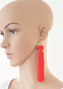 Earrings Knotted Tassel Red by UrbanFlair - Urban Flair USA
