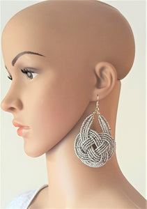 Bead Earrings Celtic Knotted Silver Gray Bead Earrings - Urban Flair USA