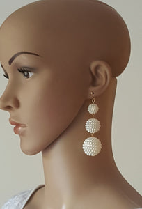 Pearl Earrings Beaded Ball Drop Earrings - Urban Flair USA