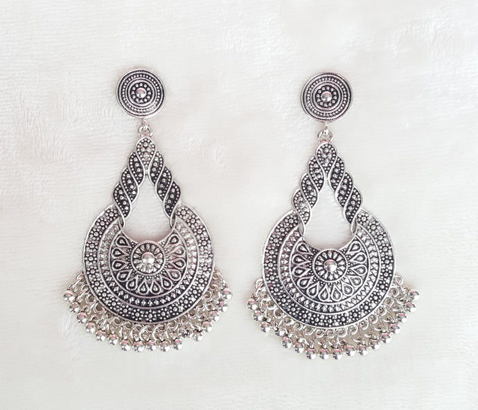 Fashion Earrings Long Big Earrings Designer Oxidized Silver Jewelry - Urban Flair USA
