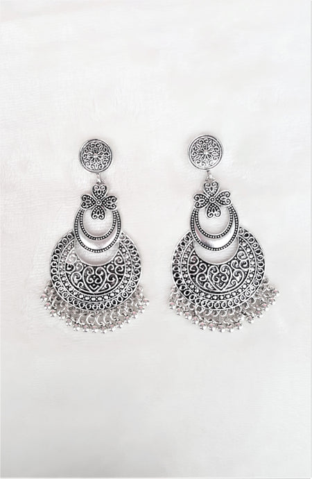 Fashion Earrings Long Big Earrings Designer Oxidized Silver Jewelry - Urban Flair USA