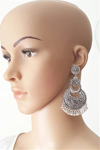 Fashion Earrings Long Big Earrings Designer Oxidized Silver Jewelry - Urban Flair USA