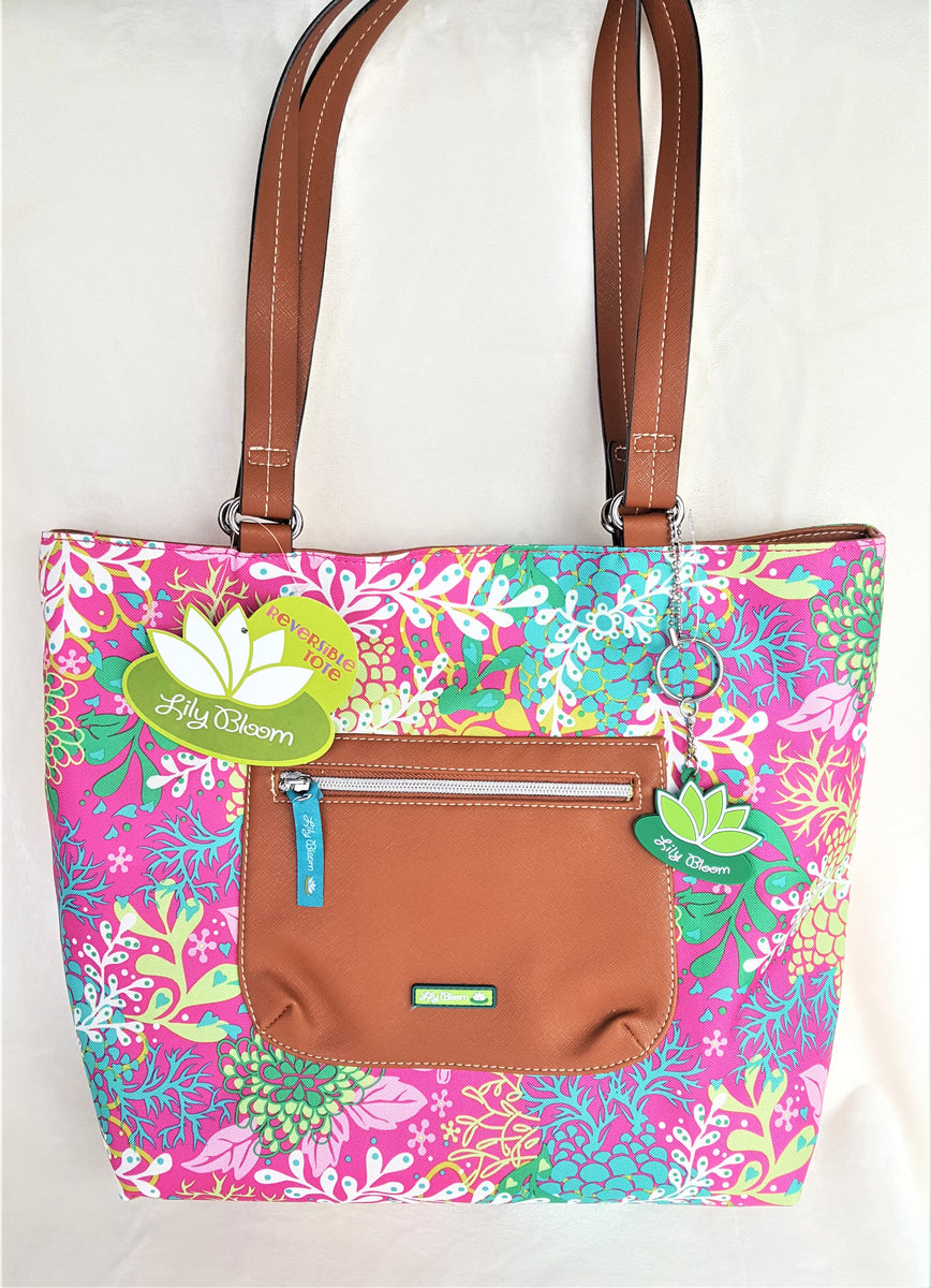 Lily Bloom Floral Reef-Pink Jordin Tote Multicolored – Urban Flair USA