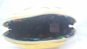Betsey Johnson Yellow Kitsch Nylon Travel Cosmetic Case Pouch - Urban Flair USA