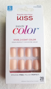 KISS SALON COLOR 28 Press-On Nails Short length VIVID 2-COAT #76131