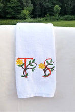 Load image into Gallery viewer, Embroidered Towel Custom Monogram White Kitchen Hand Towel