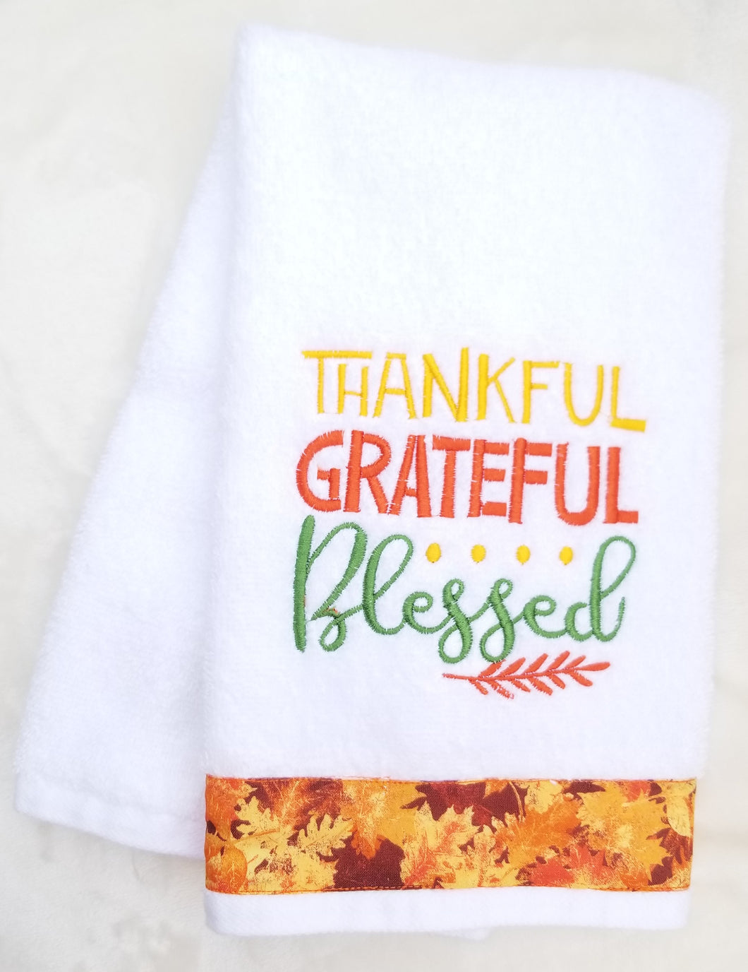 Hand Towel Embroidered White Kitchen Bath Decor