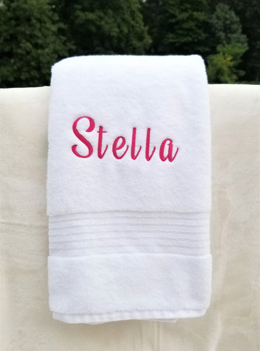 Bath Towel Monogram Name Embroidered Personalized Luxury Bath Towel