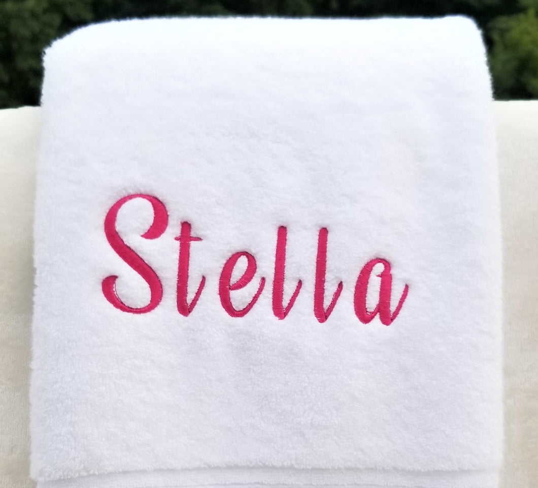 Hand Towel Monogram Name Embroidered Personalized Kitchen WHITE Hand Towel