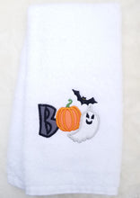 Load image into Gallery viewer, Halloween Hand Towel Applique Embroidered White Towel