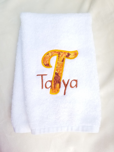 Embroidered Towel Monogram Personalized Custom Hand Towel
