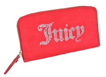 Load image into Gallery viewer, Juicy Couture Women&#39;s ZIP AROUND WALLET W/ JUICY RHINESTONE - RED - Urban Flair USA