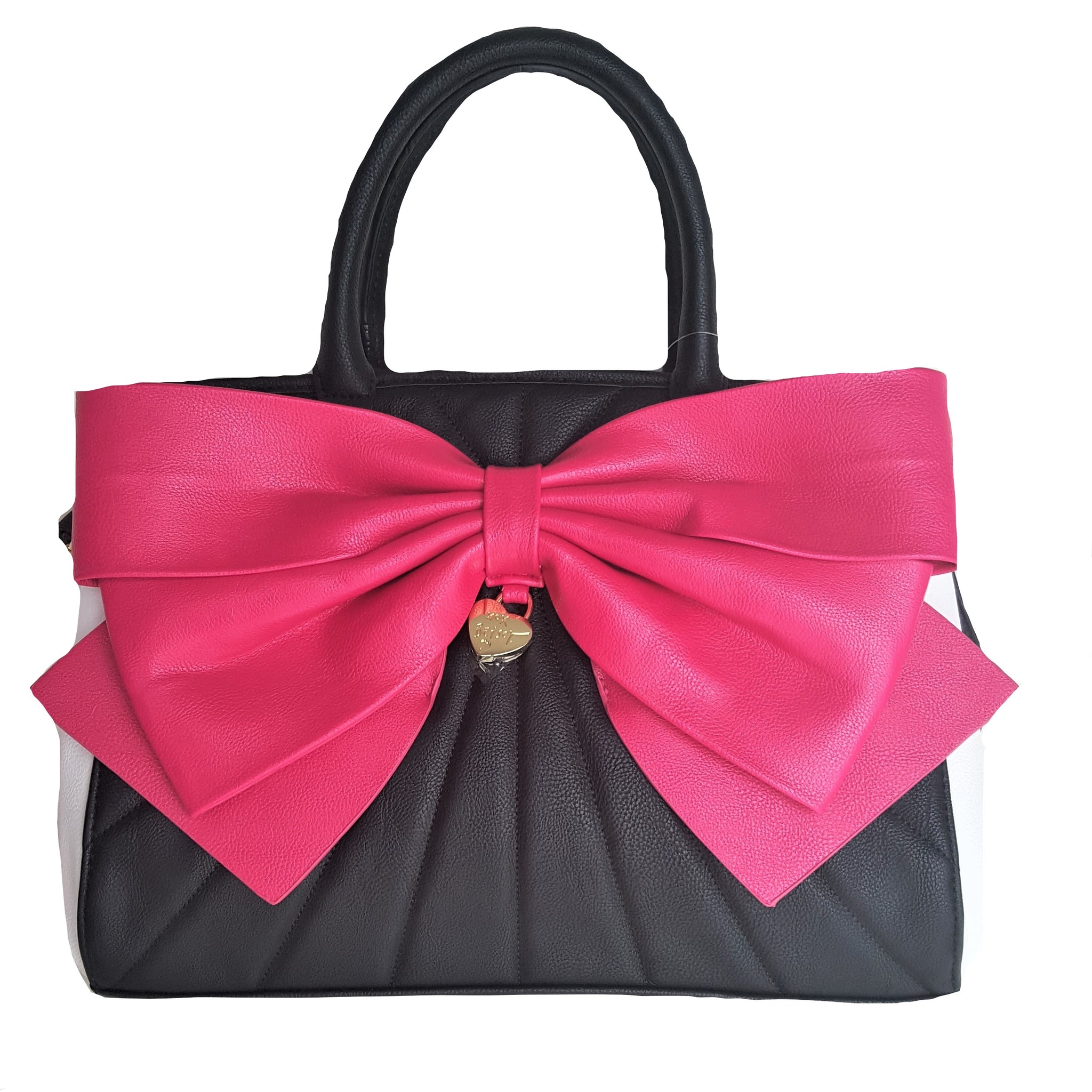 Betsey Johnson - Pink & Brown Purse Bag w/ Pink Bows | eBay