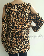 Load image into Gallery viewer, Women&#39;s Cold Shoulder Top Size L Leopard print - Urban Flair USA
