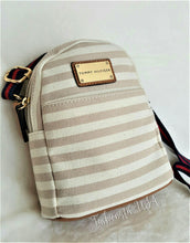 Load image into Gallery viewer, TOMMY HILFIGER  Backpack MINI X-body Canvas Bag CREAM+MOCHA STRIPE - Urban Flair USA
