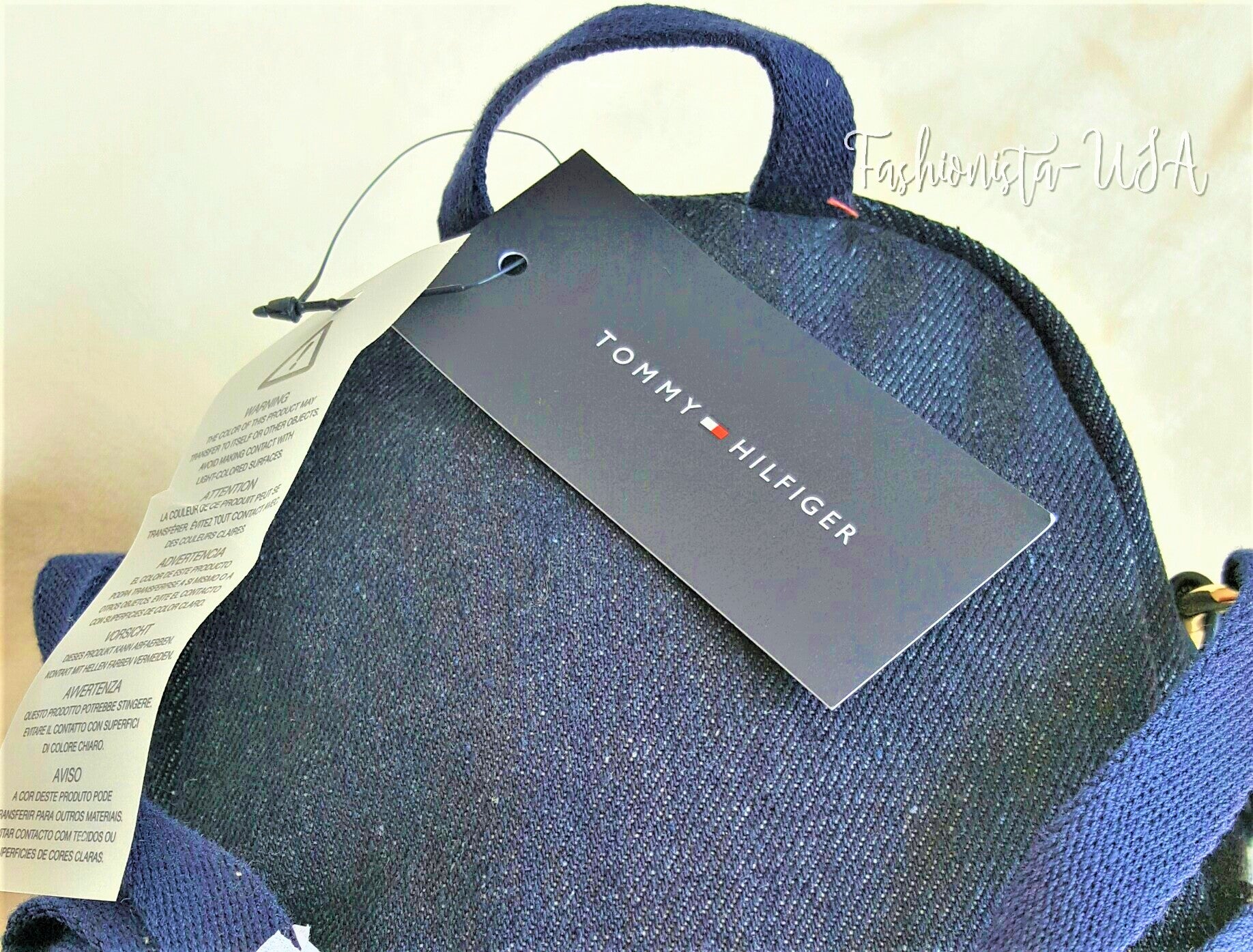 TOMMY HILFIGER NAVY BLUE JEANS Backpack style MINI X body Bag