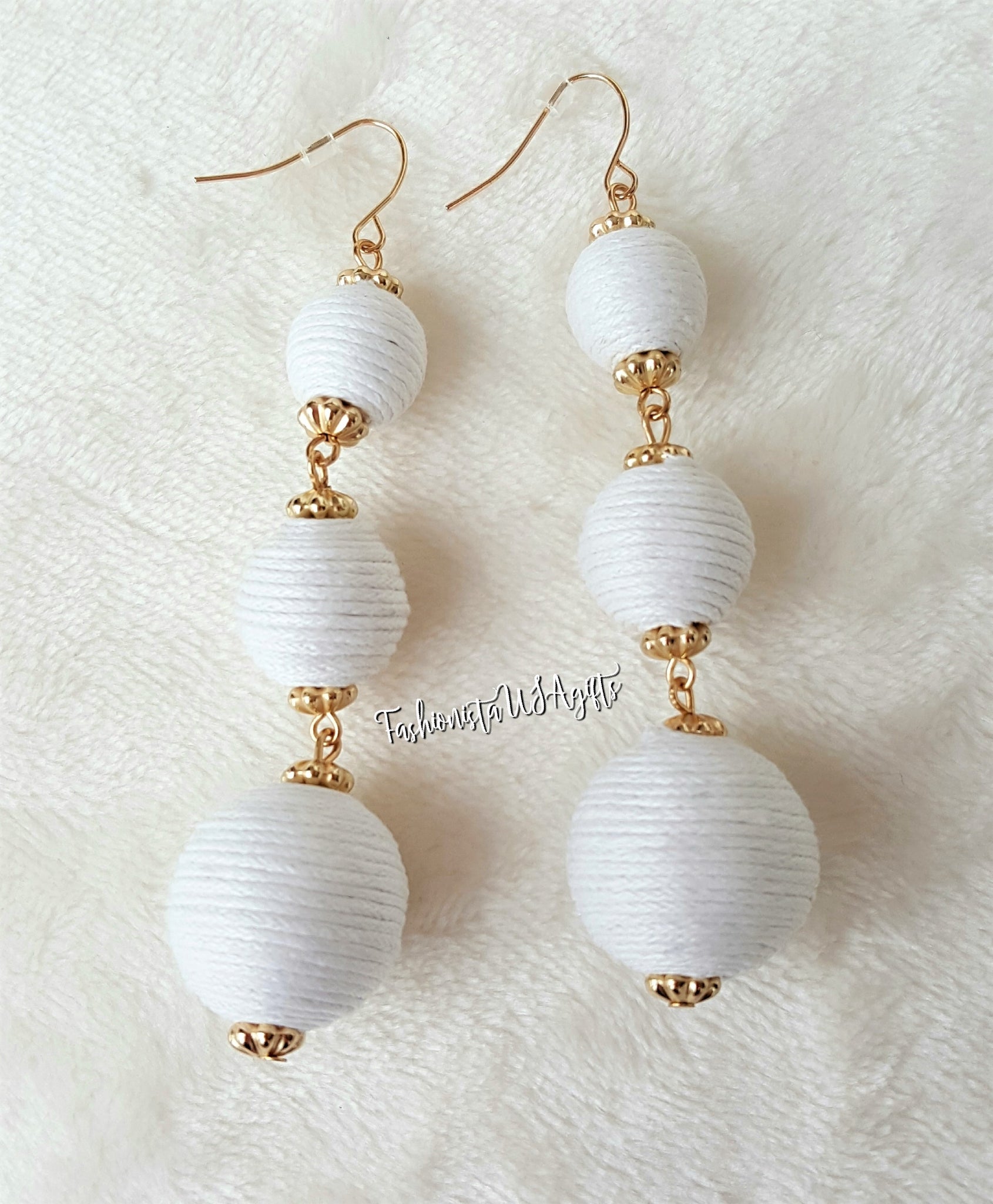 White gold ball drop 2025 earrings
