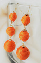 Load image into Gallery viewer, Les Bon Bon Orange Ball Triple Tier Drop Dangle Earring, Boho Chic Designer, Beach Jewelry Earrings, Statement Earring, Gift for Her - Urban Flair USA