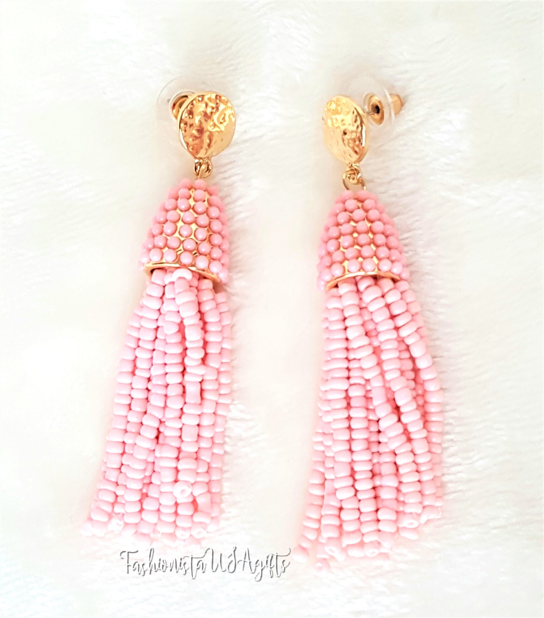 Blush pink 2025 statement earrings