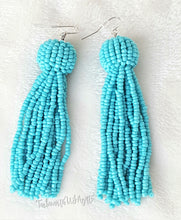 Load image into Gallery viewer, Beaded Tassel Earring Blue Turquoise Drop Dangle Earring with Fish Hook, Boho Chic Jewelry Earrings,Statement Earring, Gift for Her - Urban Flair USA