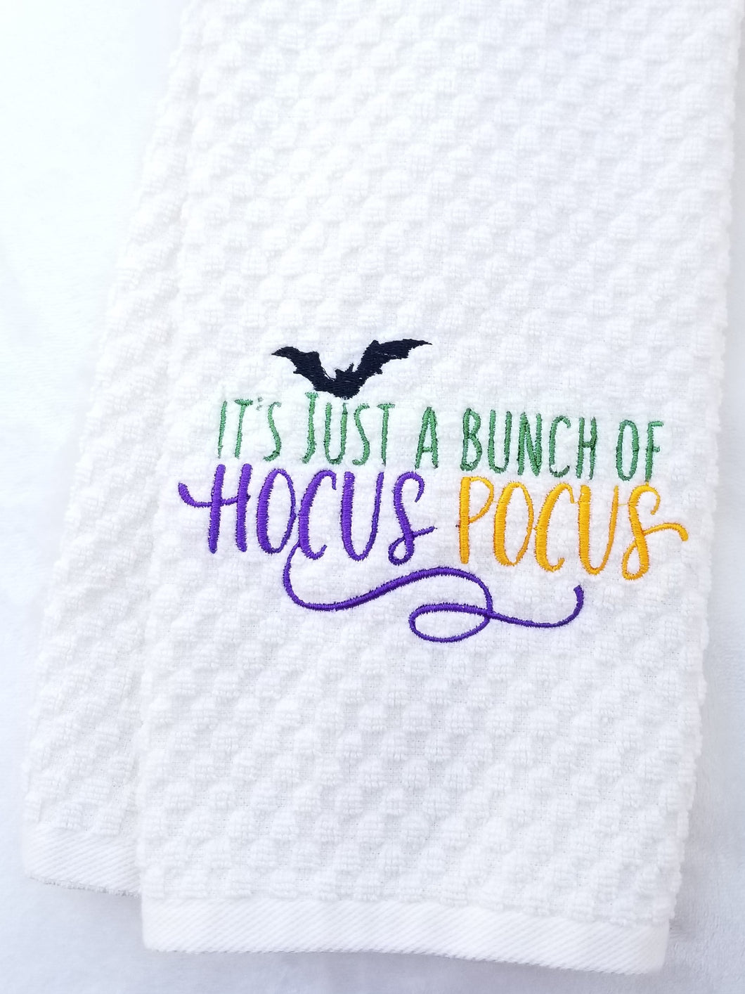 Hand Towel Halloween Embroidered Ivory Towel