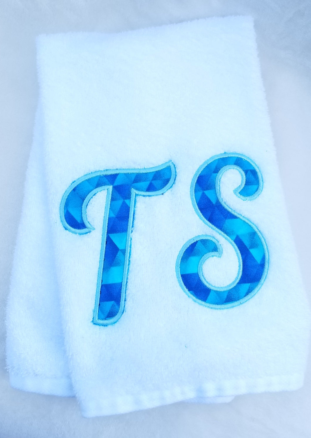 Hand Towel Custom Embroidered Applique White Kitchen Bath Towel